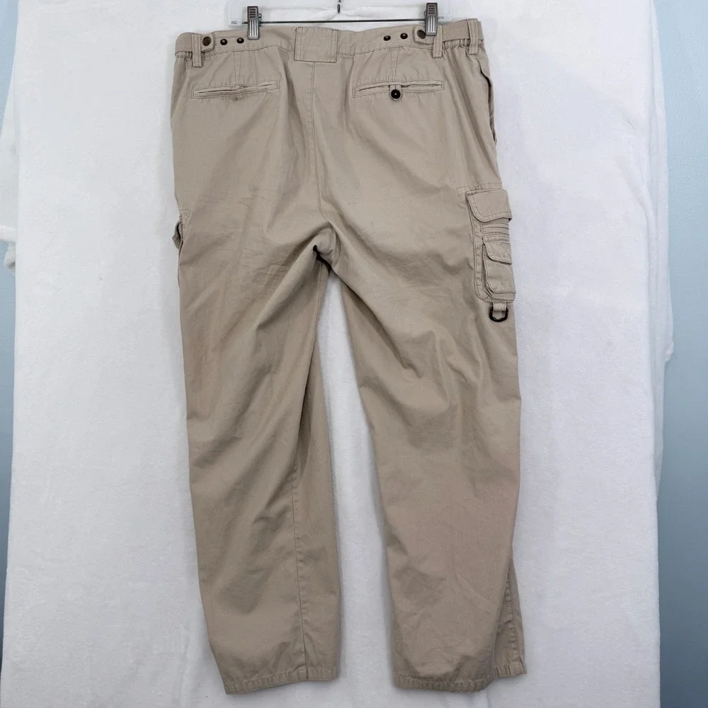 Orvis Cargo Pants Mens 38 (36x28) Beige Adjustable Waist Outdoor Hiking